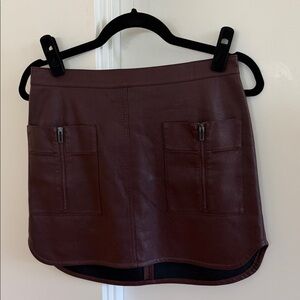 BCBGMaxAzria Dark Brown Leather Mini Skirt